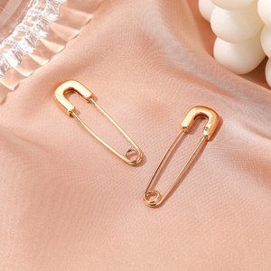 Minimalist Gold Safety Pin Earrings NEW